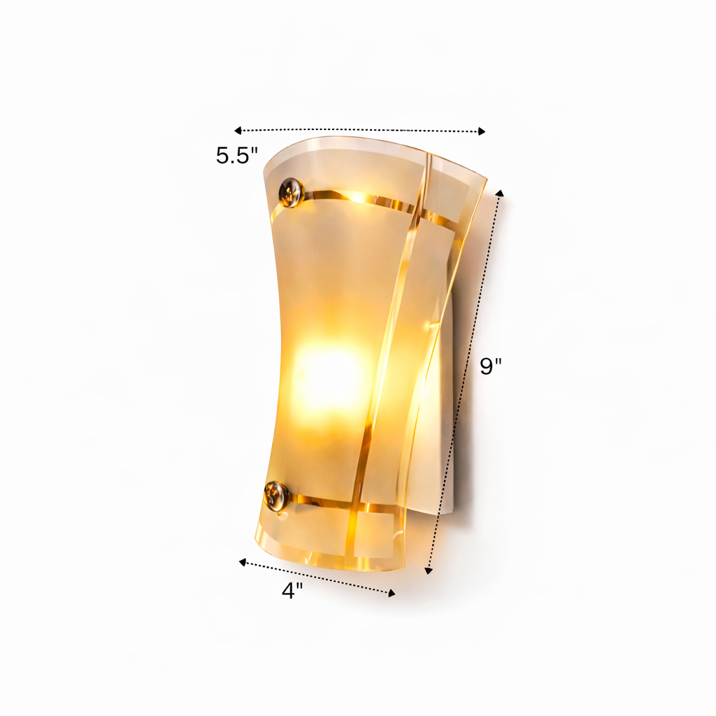 Frosted glass wall light fixture for bedroom ambient lighting