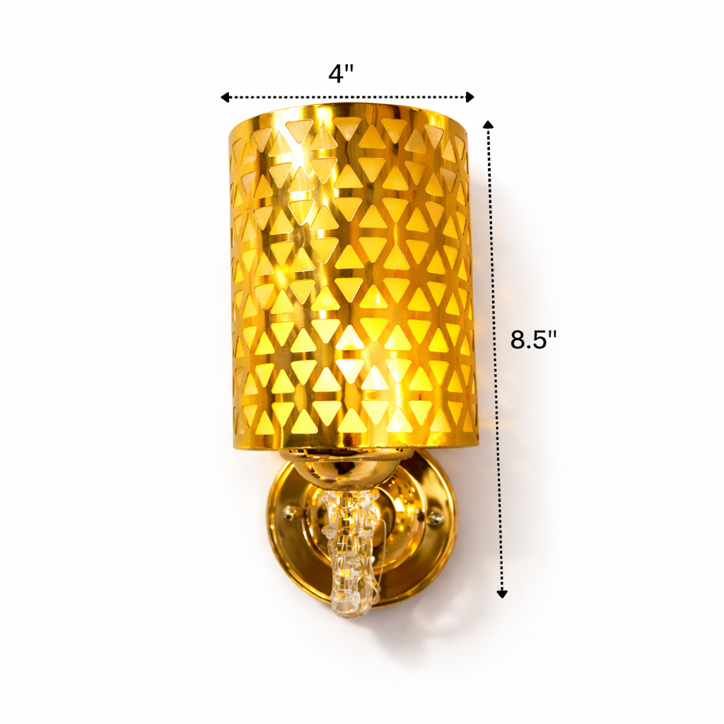 Luxury gold wall light with geometric metal shade