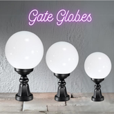 Sphere Outdoor Wall Lamp Post Light with Metallic Base- Stylish Exterior Lighting Fixture