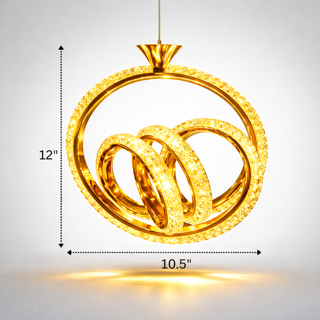 Luxury ceiling light with polished gold finish