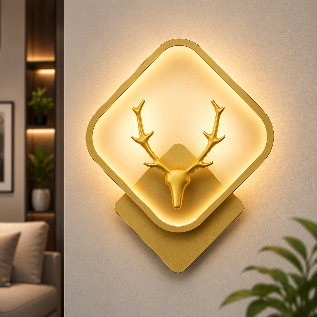 LED Deer Wall Light Metal Decorative Wall Sconce for Modern Interiors