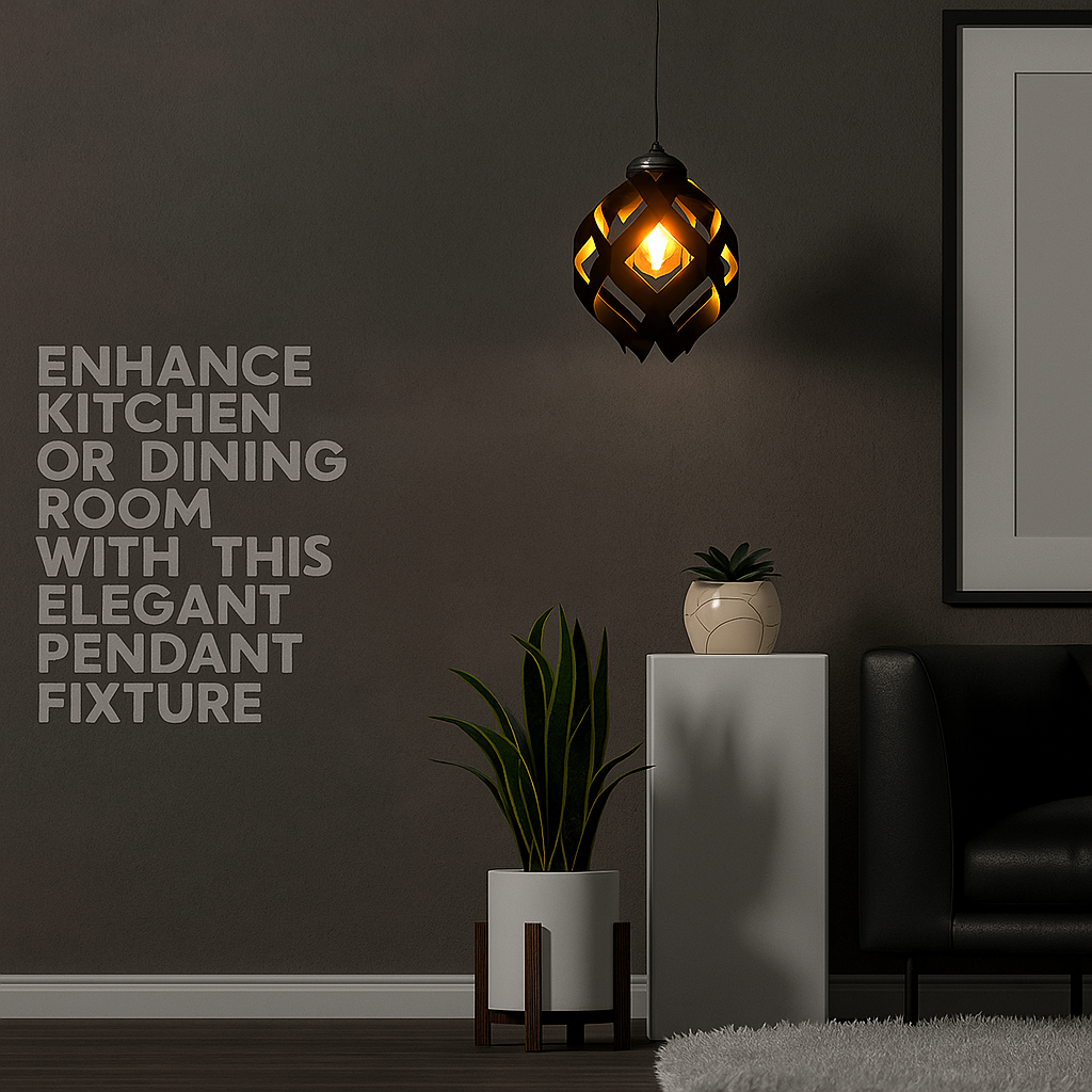 Handcrafted artistic ceiling lamp with warm ambient lighting