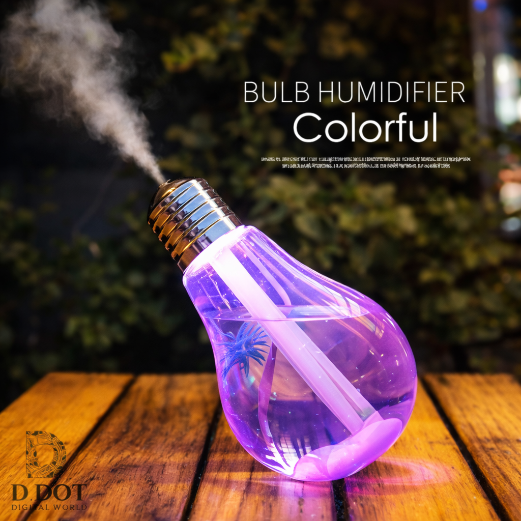 Quiet ultrasonic humidifier bulb with decorative plants