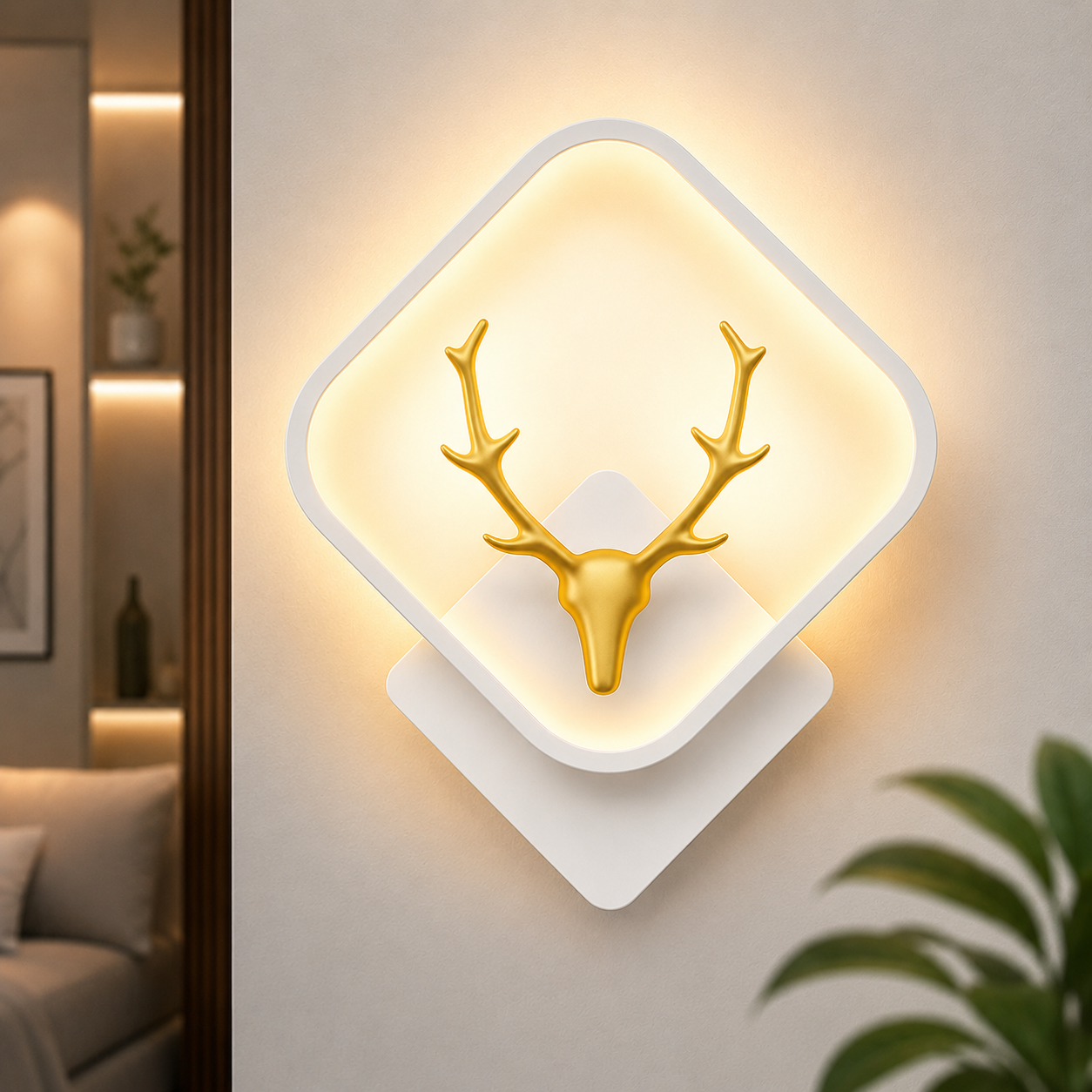 LED Deer Wall Light Metal Decorative Wall Sconce for Modern Interiors