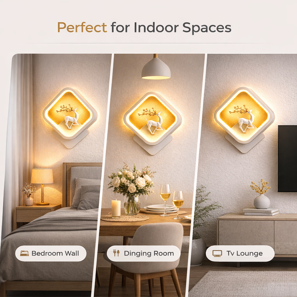 close-up of premium LED glow and textured wall light surface