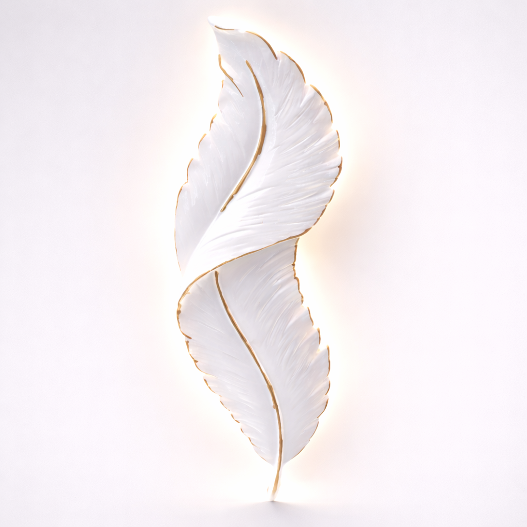 Modern feather shape LED wall sconce lighting