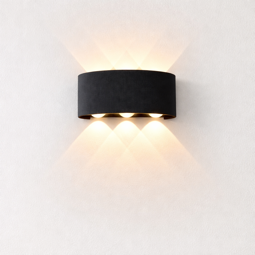 3+3 LED outdoor wall light with aluminum body golden glow