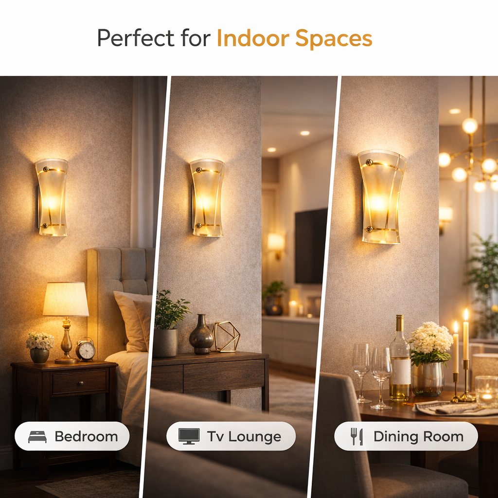 Bedroom wall sconce styling with soft warm ambient lighting