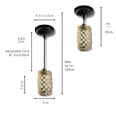 3-Lights Round Cluster Cylinder Chandelier