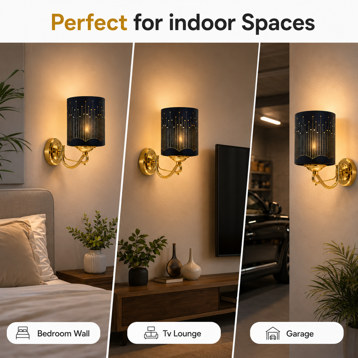Premium Gold Wall Sconce Metal Star Shade Luxury Lighting