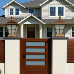 Elegant waterproof bronze gate lamp for modern home entrances