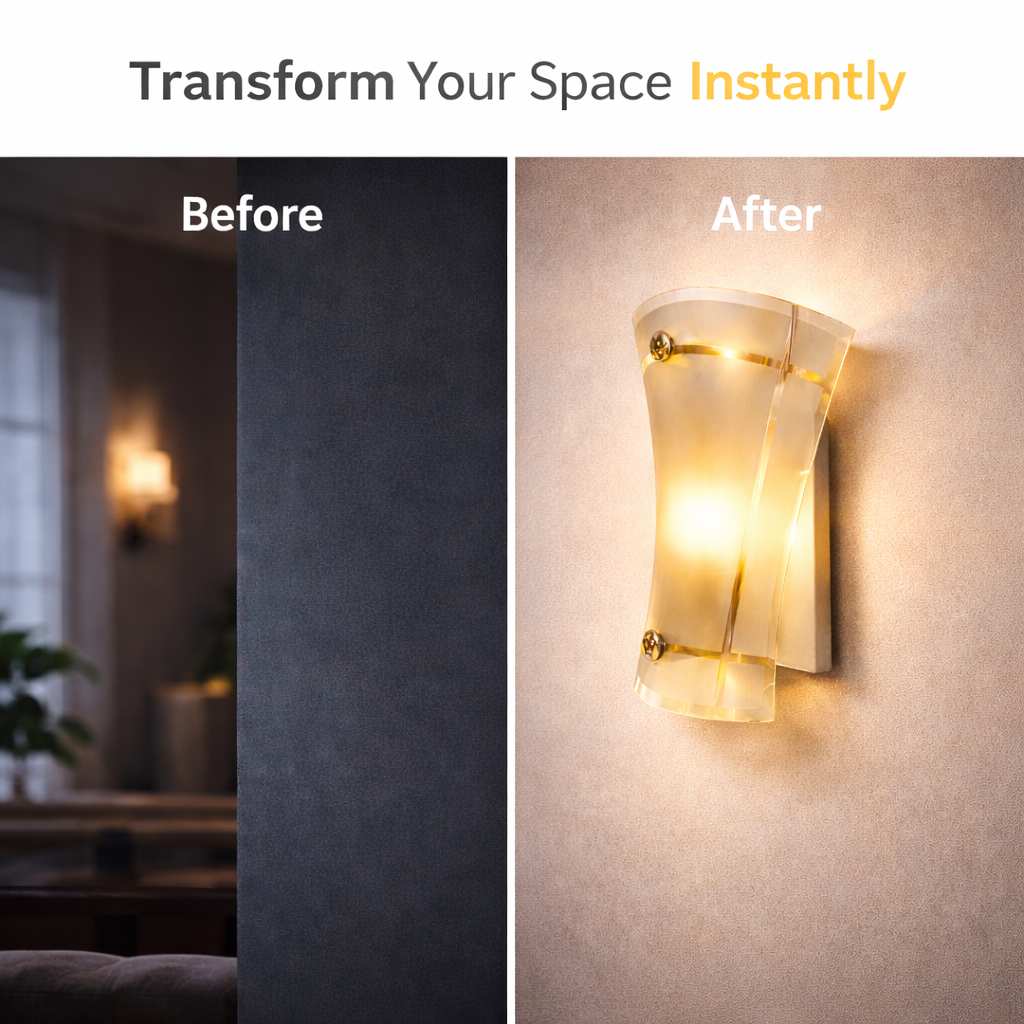 Before and after wall lighting transformation for modern interiors