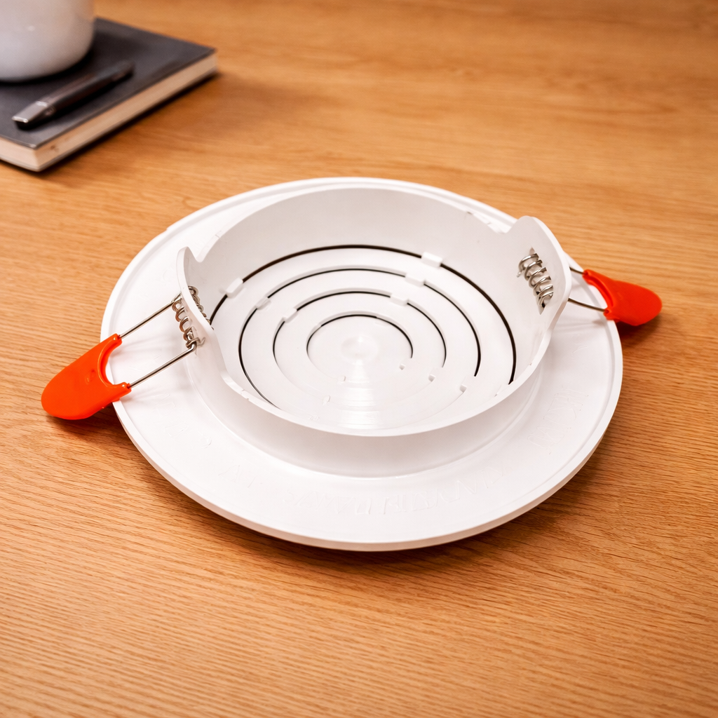 Minimalist white ceiling air vent for indoor airflow control