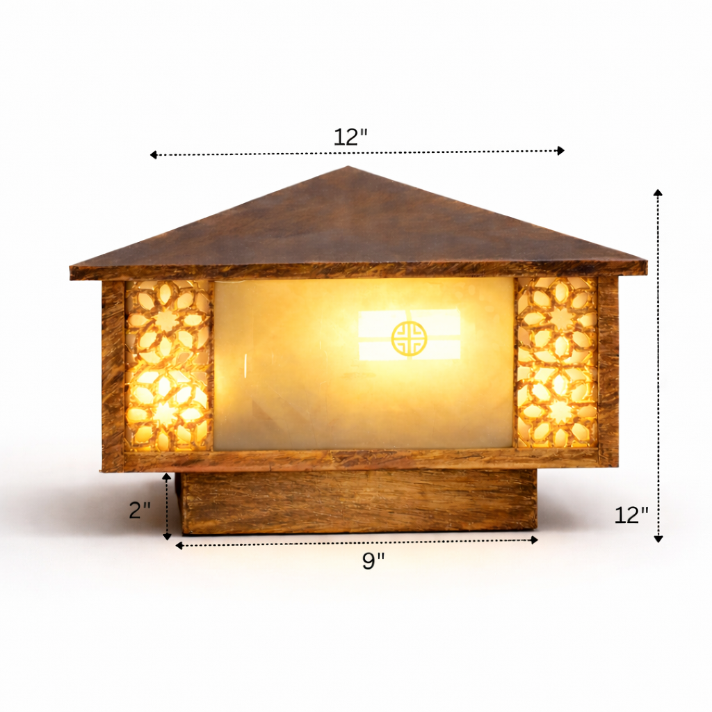 Decorative metal outdoor pillar light for home entrance