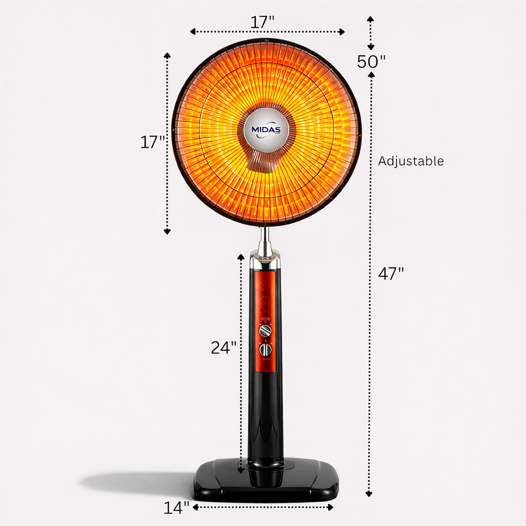 Energy-efficient infrared heater for living room and bedroom use