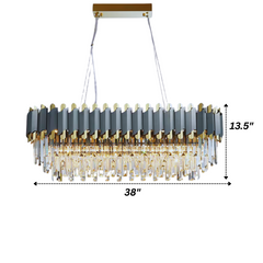Stainless Steel Black  3 Tier Crystal Chandelier for Hallway, Living Room, Hotel & Entryways