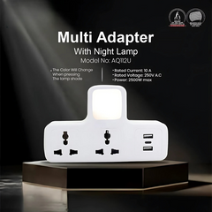 Multi Adapter Lead with Night Lamp