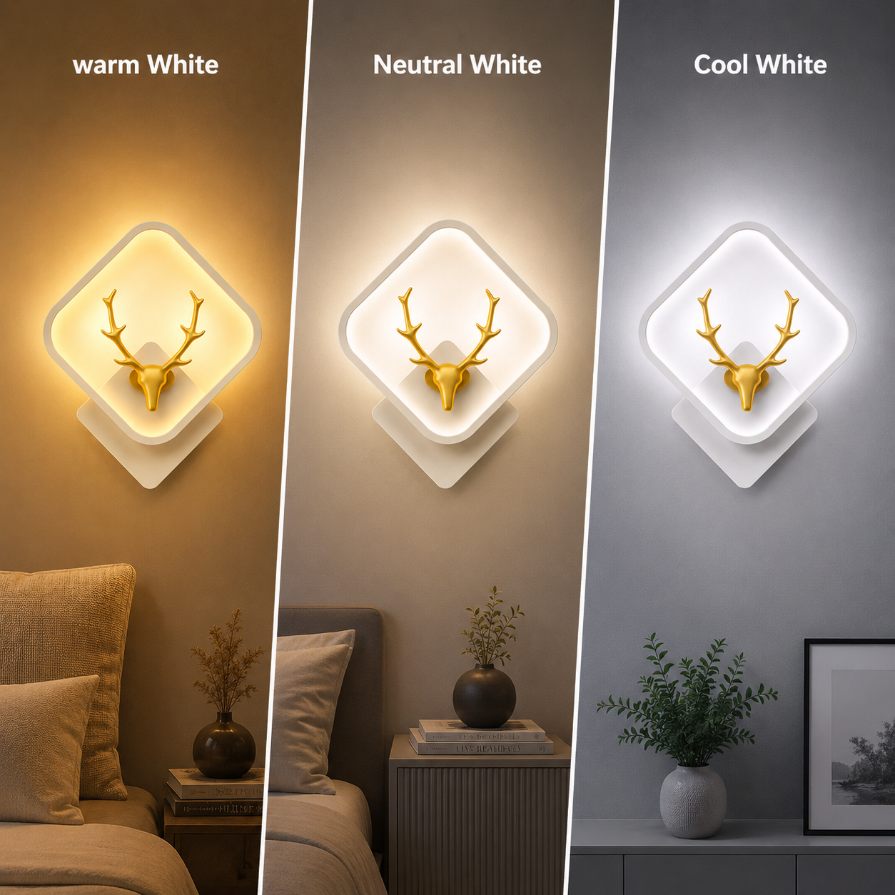 LED Deer Wall Light Metal Decorative Wall Sconce for Modern Interiors