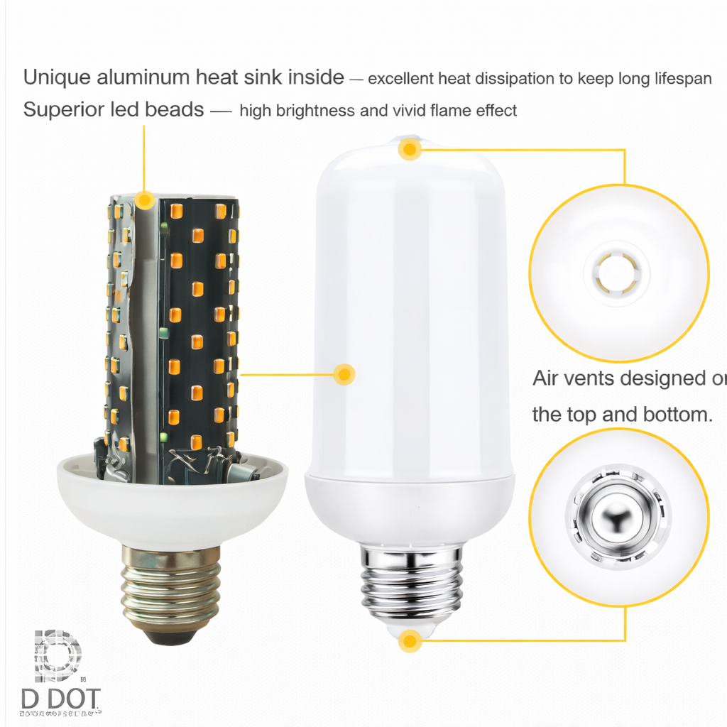 Decorative flame bulb for warm ambient home lighting