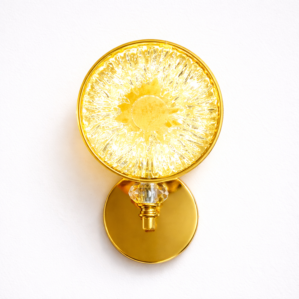 Luxury gold wall sconce lighting for modern bedroom interiors