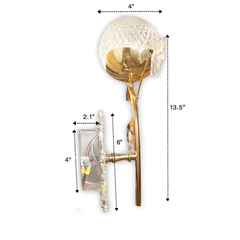 Side view of luxury floral wall lamp for modern interiors