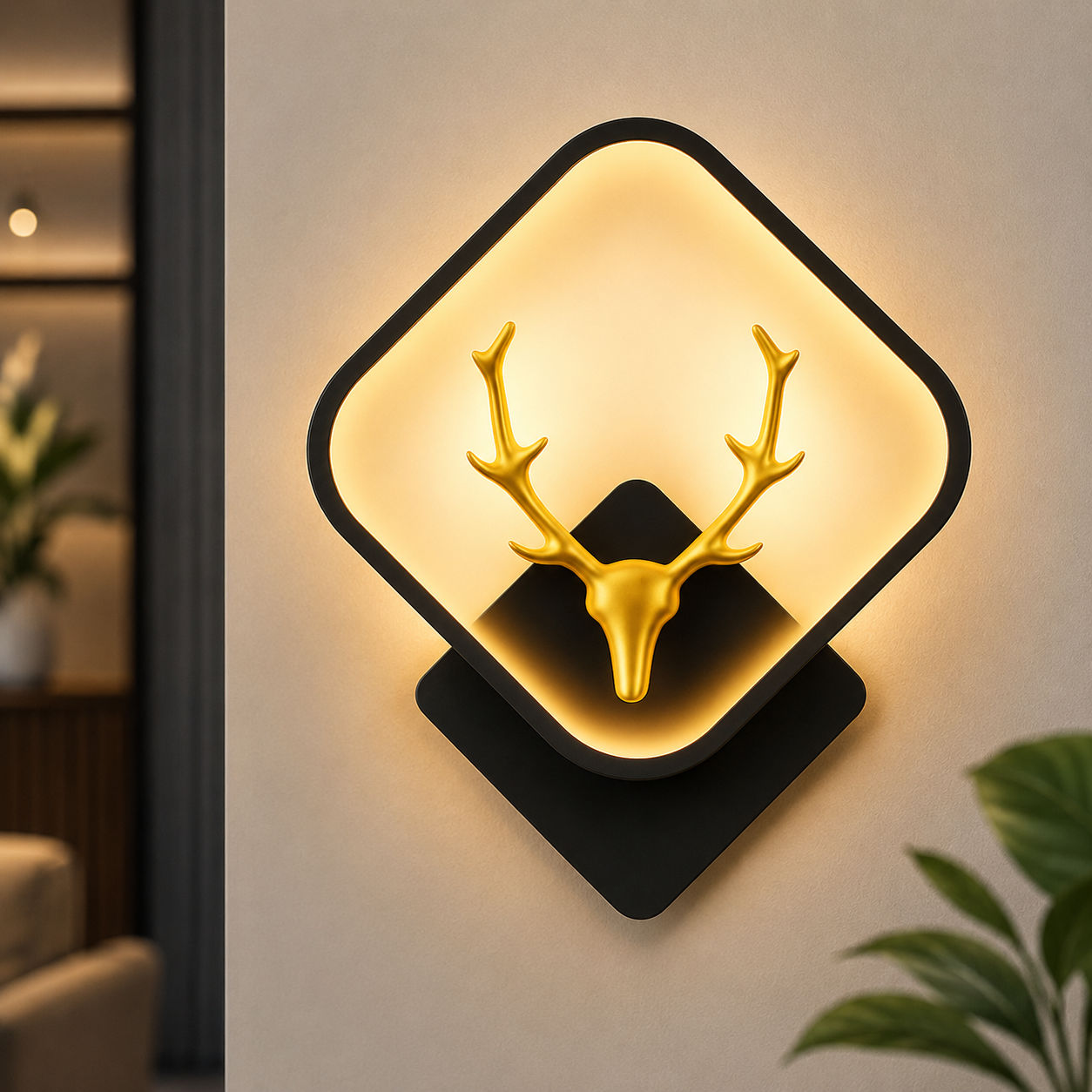 LED Deer Wall Light Metal Decorative Wall Sconce for Modern Interiors