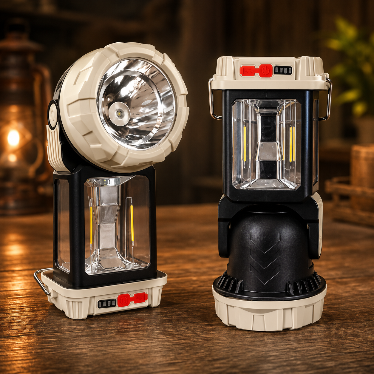 Solar Rechargeable Camping Lantern with Torch & Emergency Light