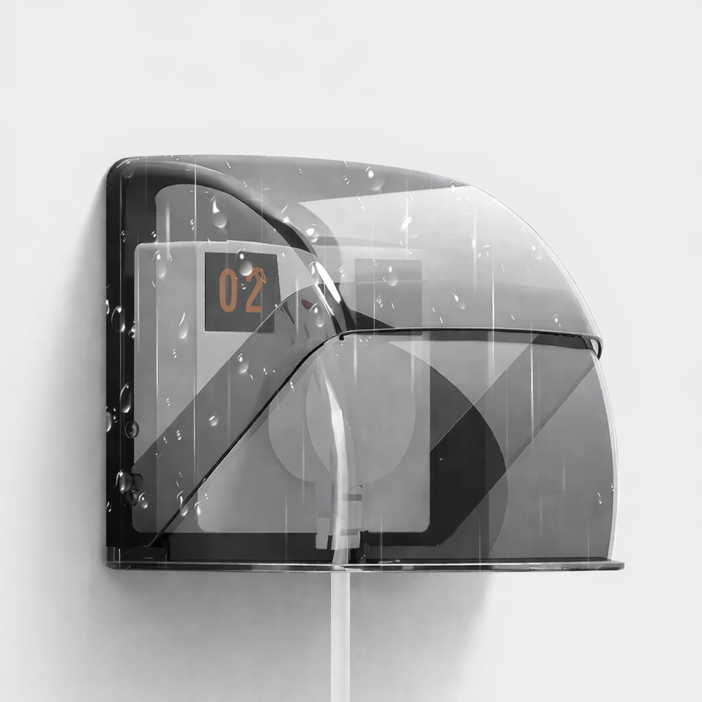 Transparent waterproof socket cover protecting outdoor wall outlet