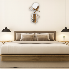 Elegant golden flower LED wall light with glass shade design