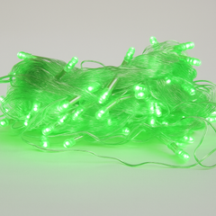 Green LED fairy lighting for balcony and home decoration.