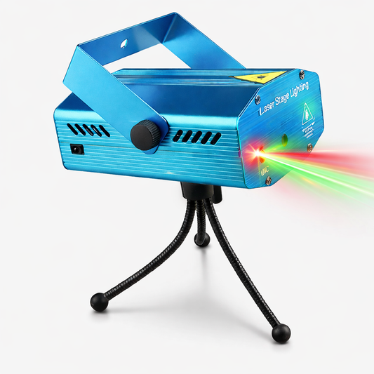 Compact laser stage lighting projector with adjustable tripod stand