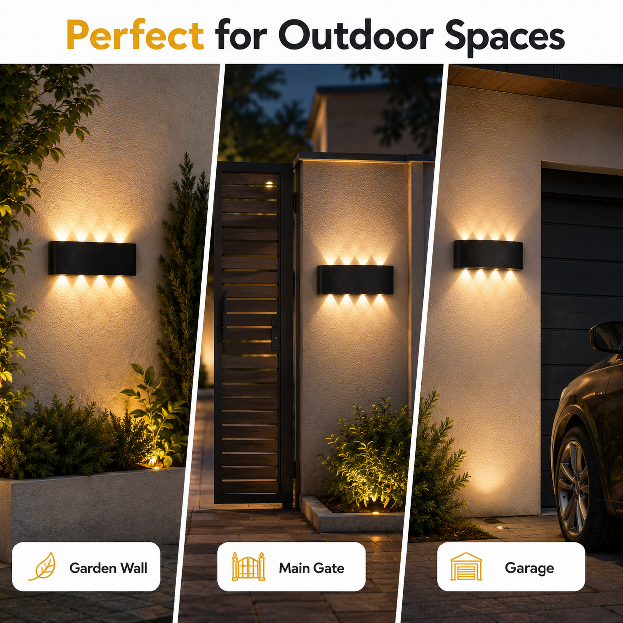 LED Wall Light 4+4 Up Down Aluminum Outdoor Sconce