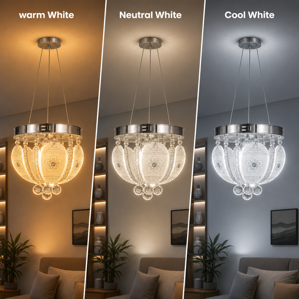 modern crystal chandelier with bluetooth speaker warm lighting