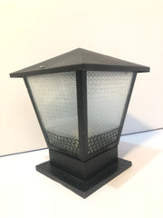 Matte Black Outdoor Gate Light – Frosted Glass