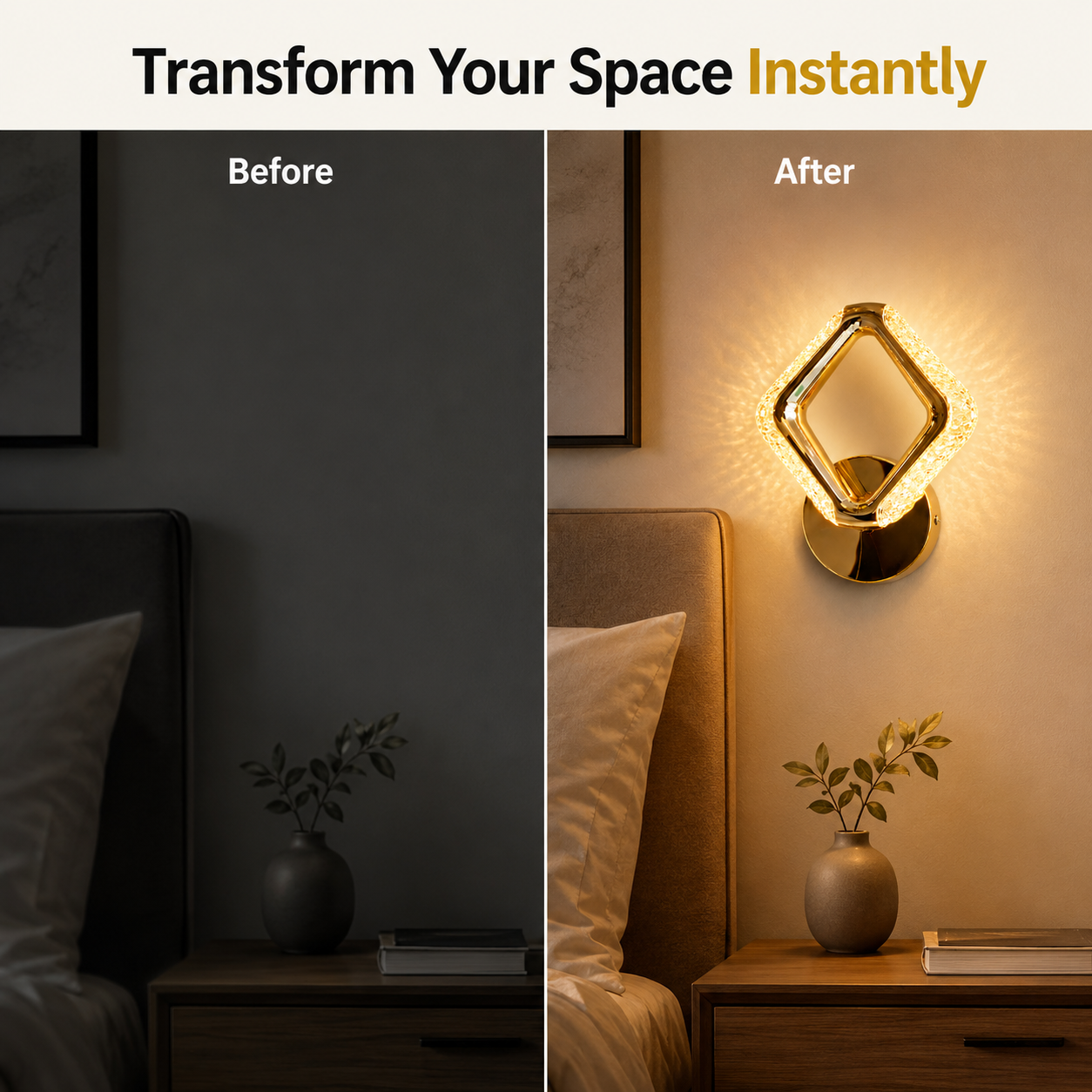 Modern Crystal LED Wall Sconce Light for Luxury Interiors