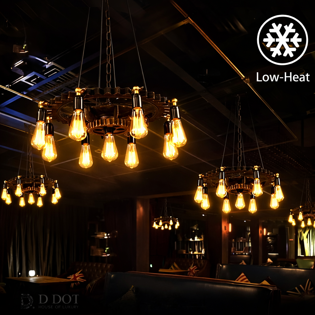 Edison style LED bulb with amber glass finish