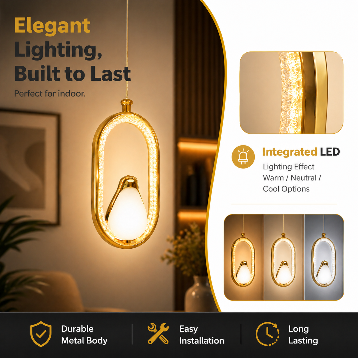 Elegant wall-mounted light fixture with integrated LED technology, shown in a home setting.