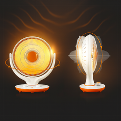 Two small fans with glowing centers on a dark background
