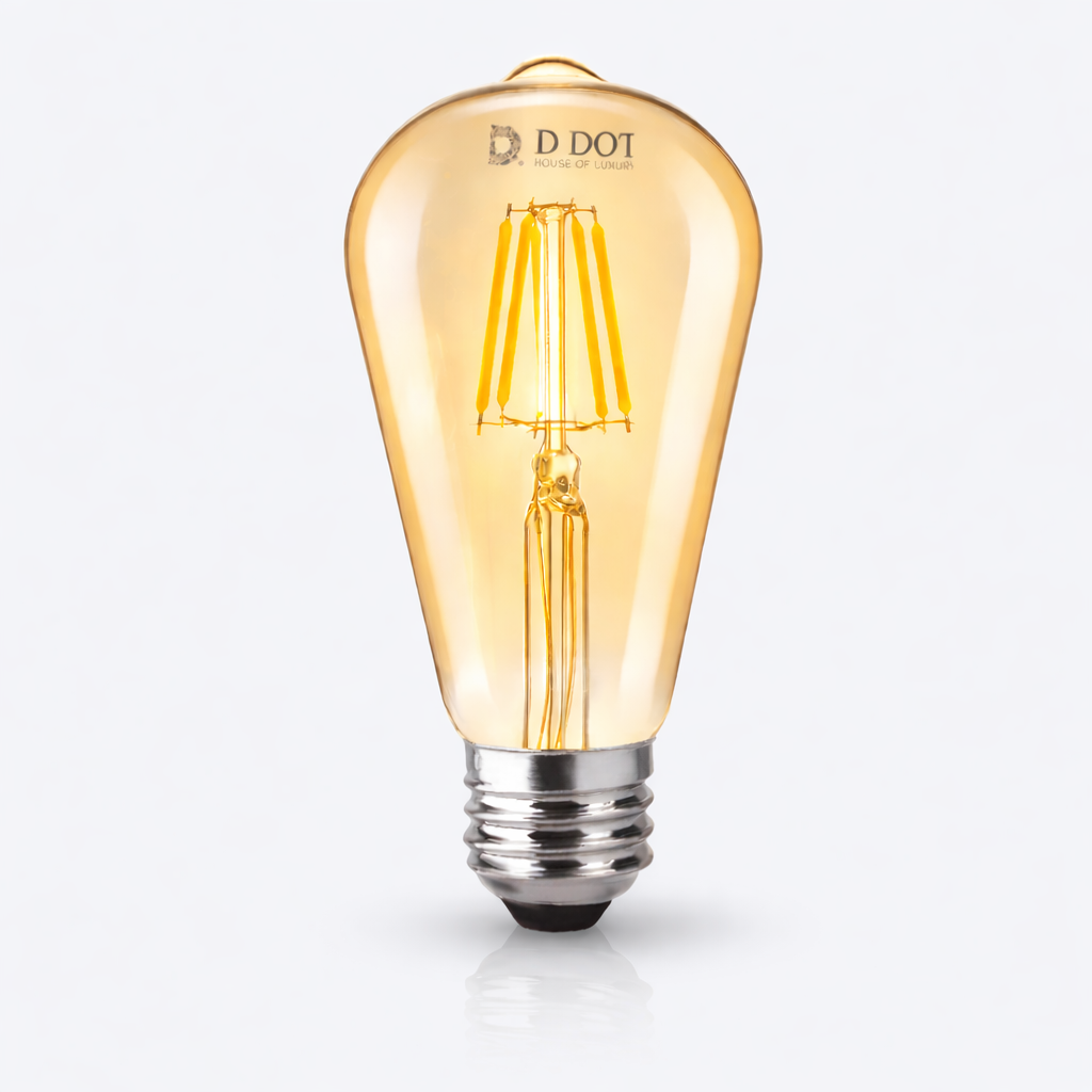 Amber Edison LED filament bulb with warm decorative glow