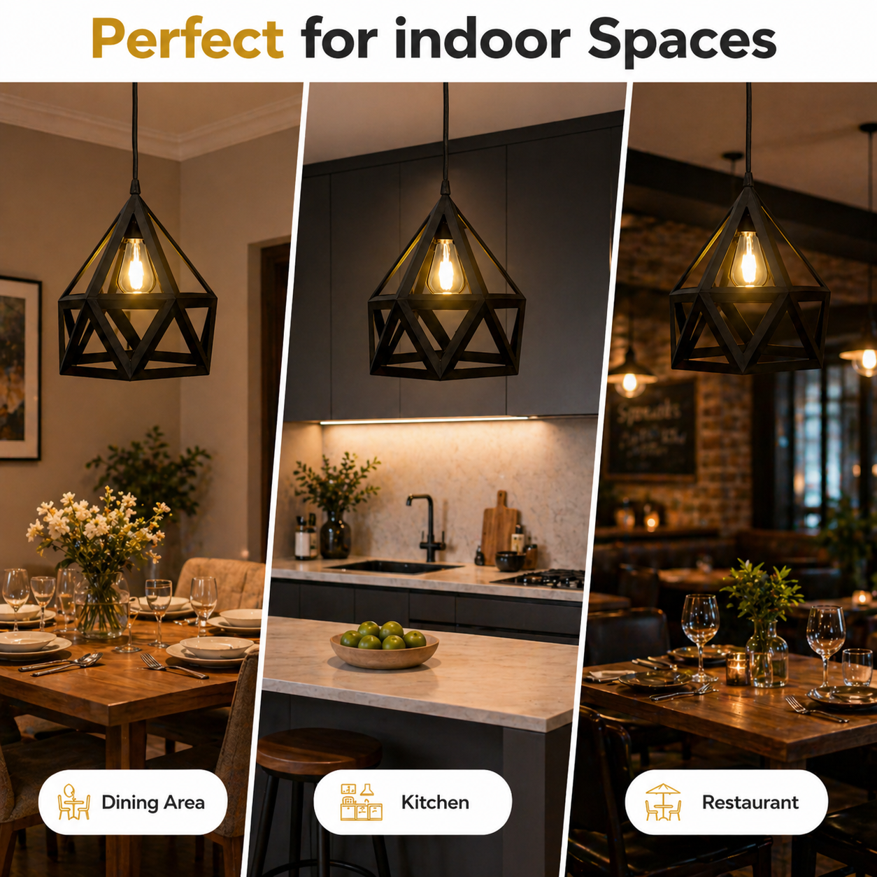 Modern Metal Pendant Light for Indoor Dining Décor