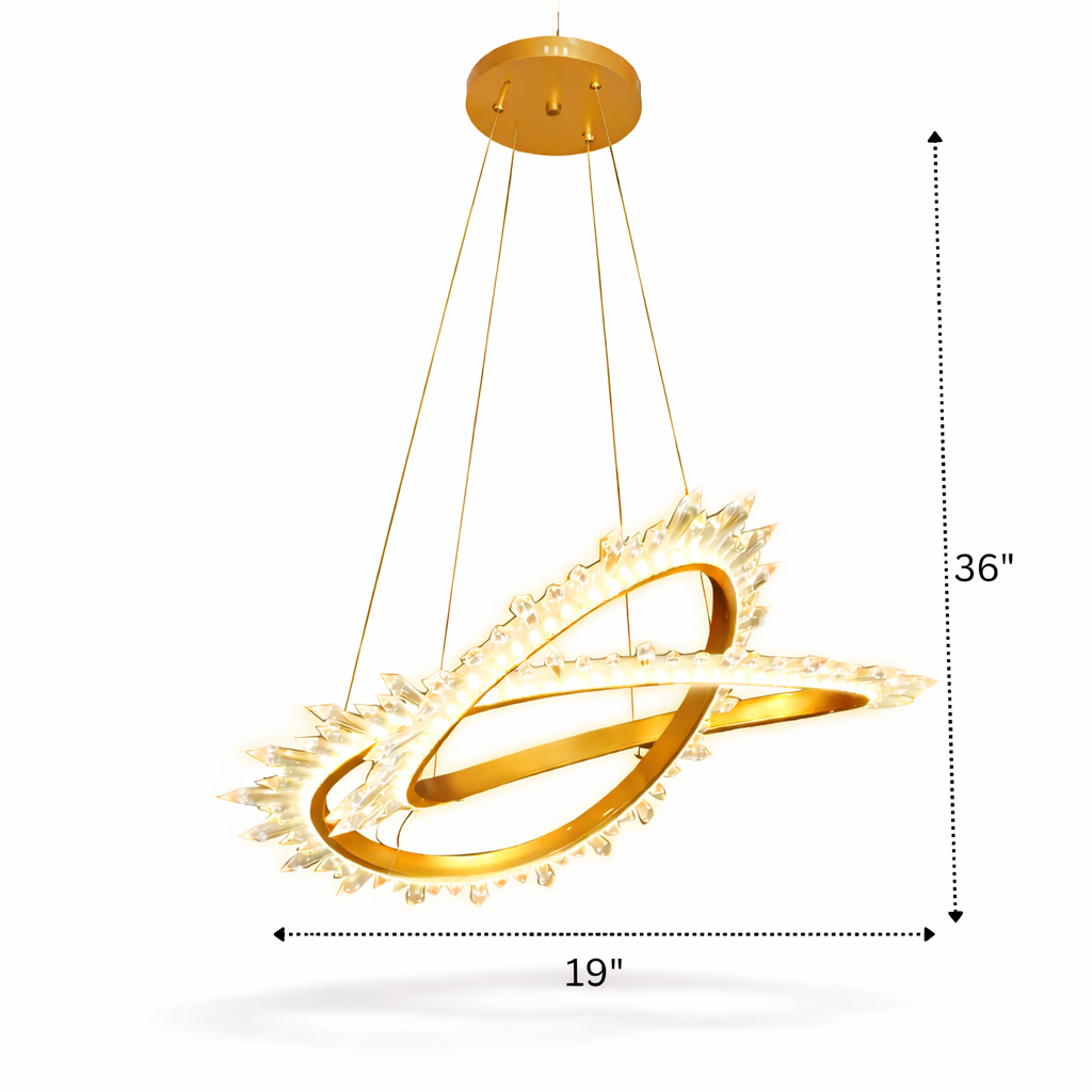 Luxury ceiling light featuring gold finish and crystal accents