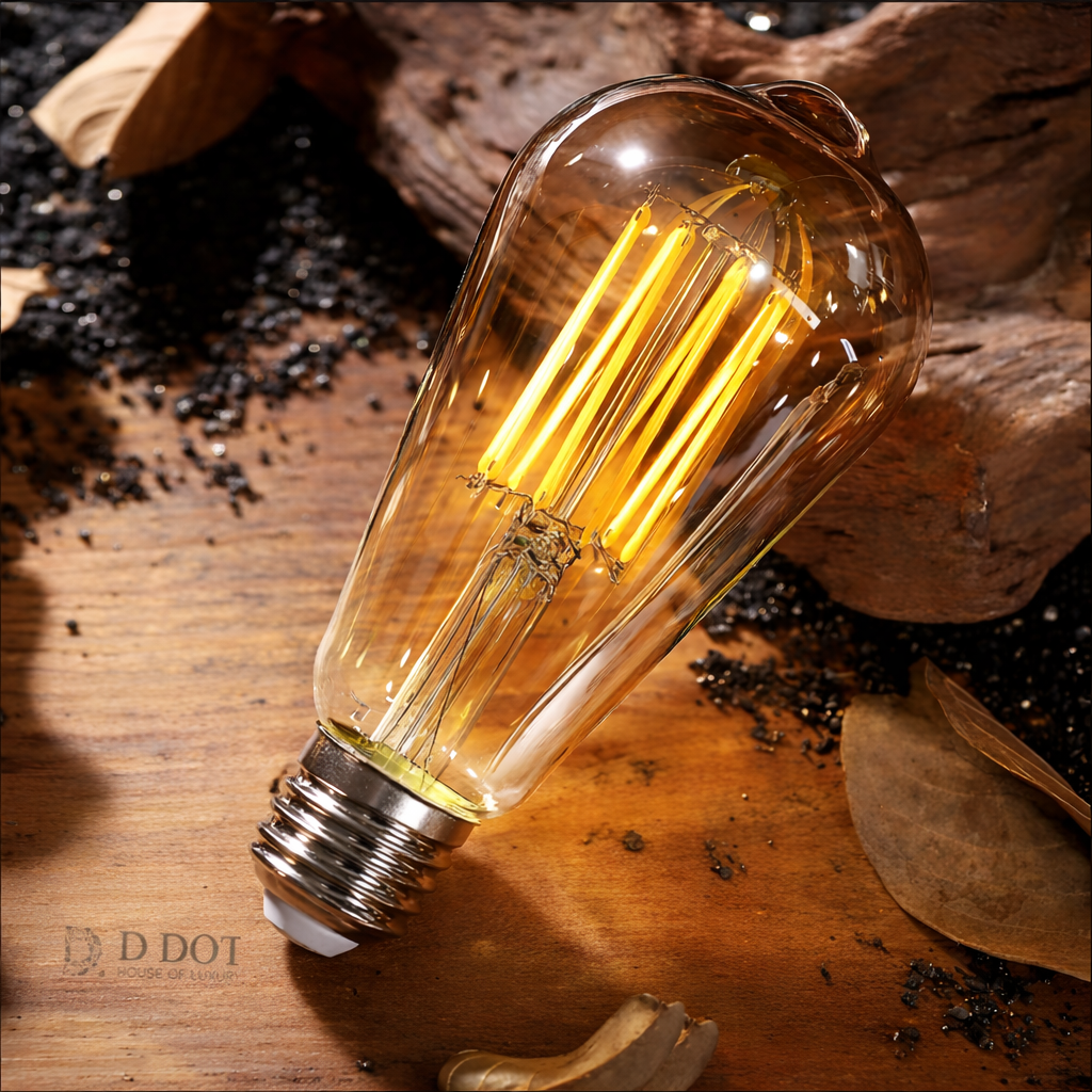Warm glow LED filament bulb with E27 base