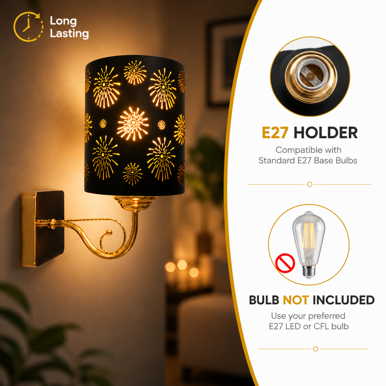 Metal Wall Sconce Light with Decorative Shade for Interiors