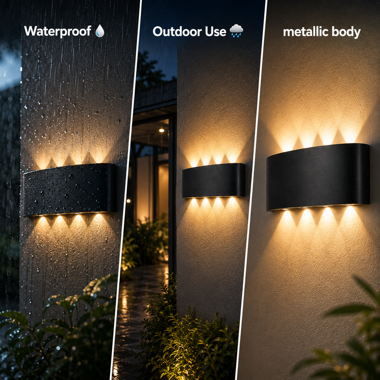 LED Wall Light 4+4 Up Down Aluminum Outdoor Sconce