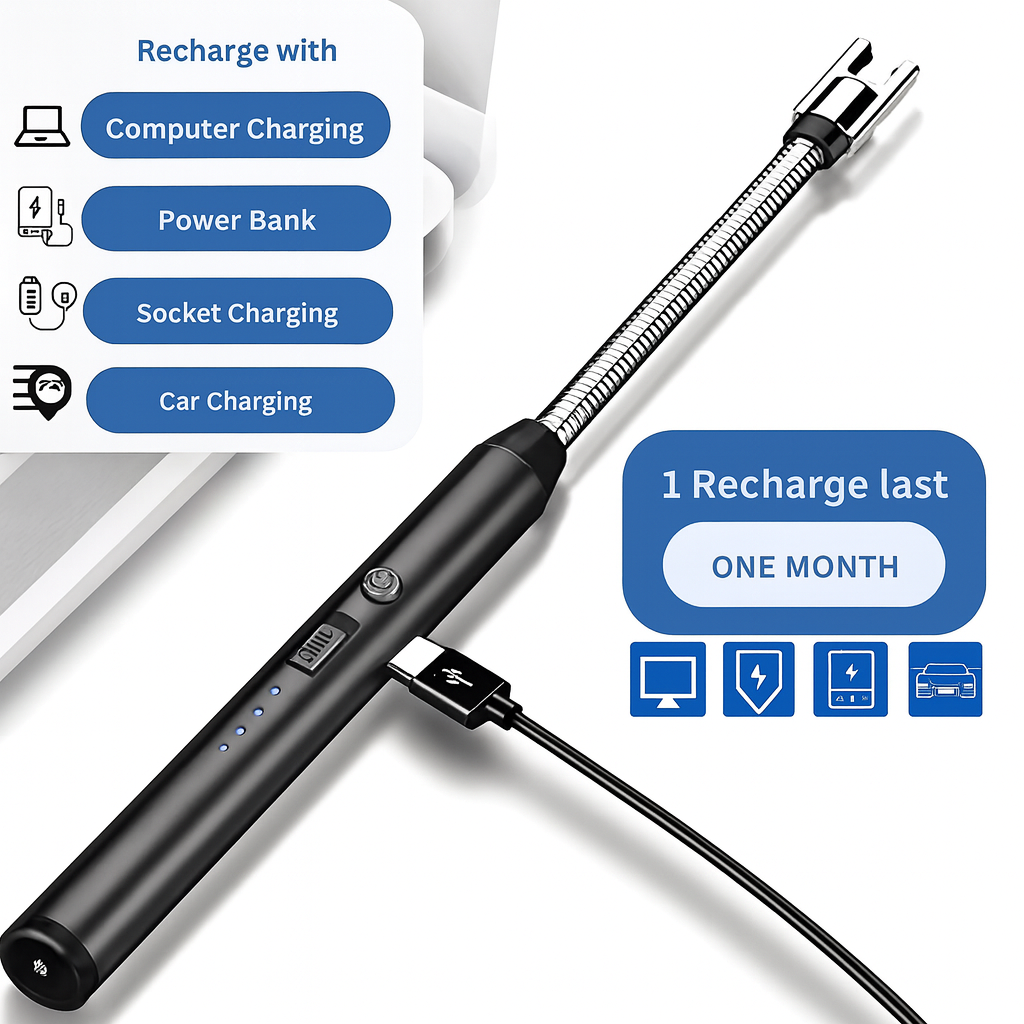 Rechargeable electric lighter with USB charging and long battery life