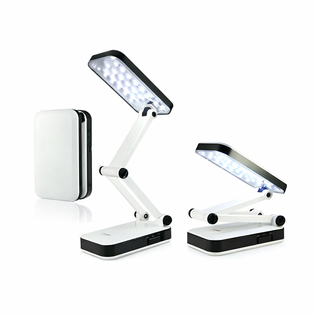Foldable LED desk lamp on a white background