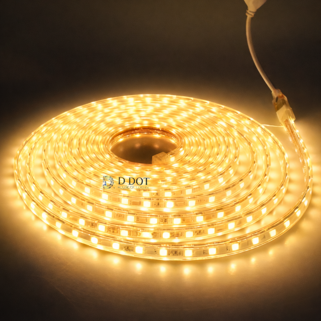 "Flexible LED rope light for versatile home and event use."