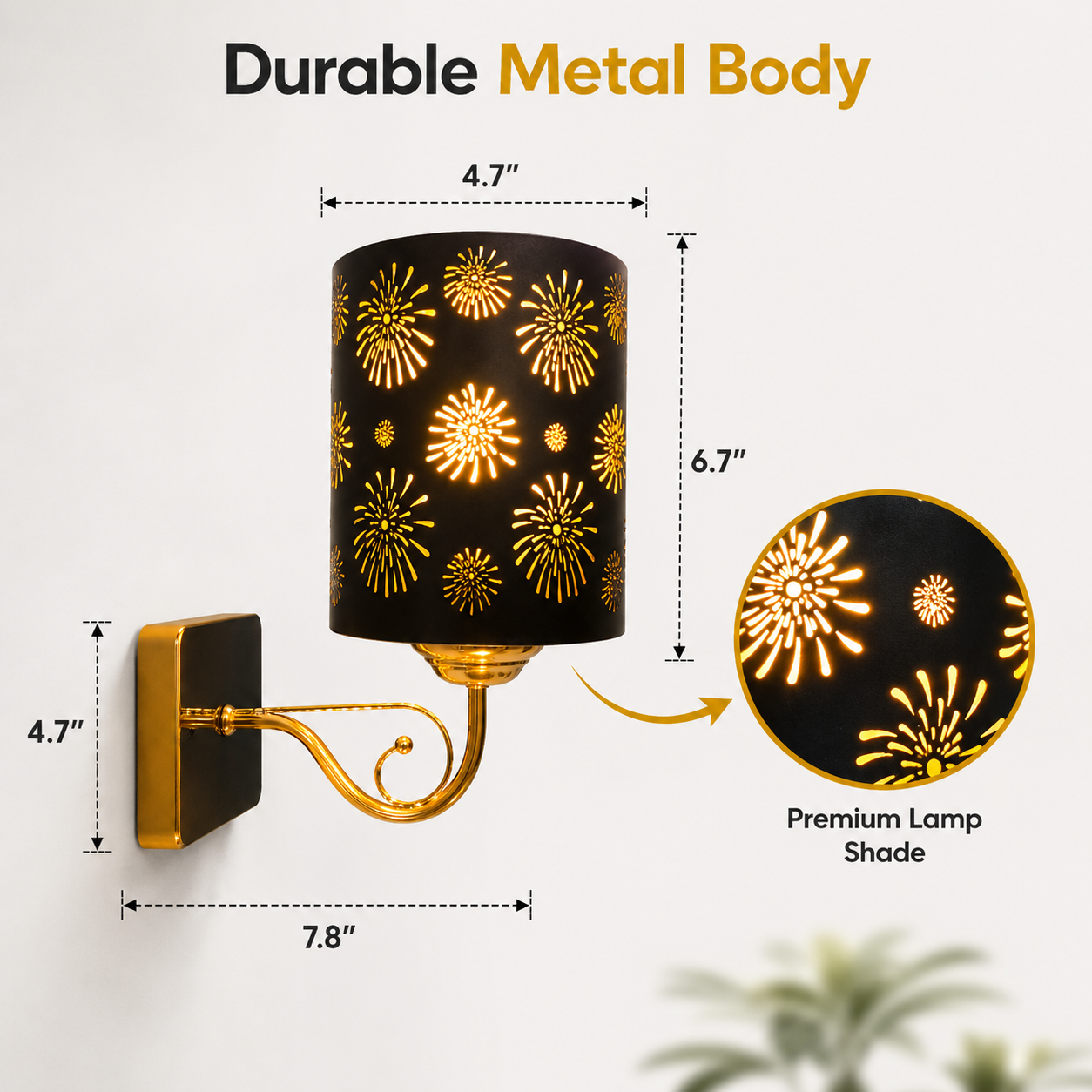 Metal Wall Sconce Light with Decorative Shade for Interiors