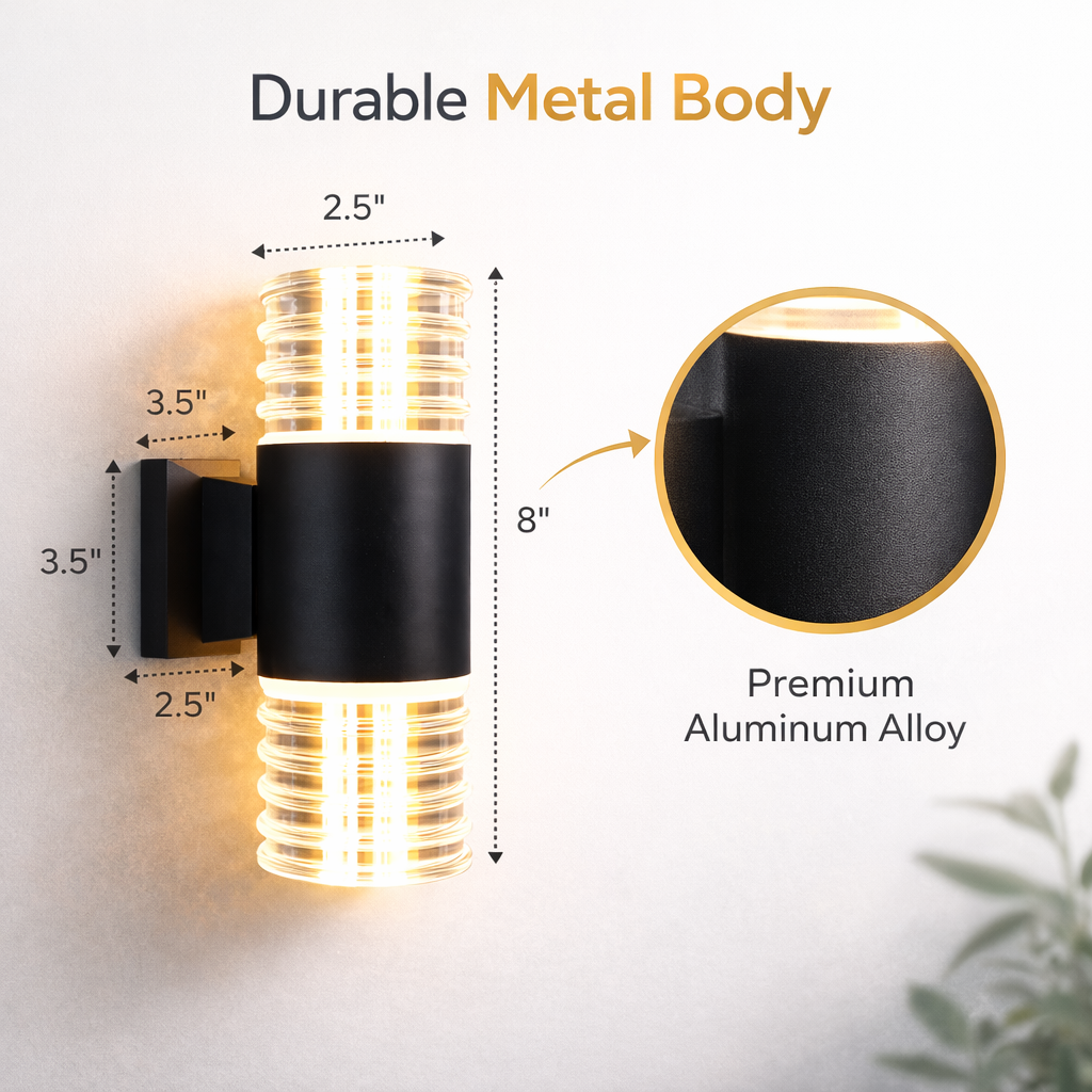 modern cylindrical wall light for garage exterior lighting setup