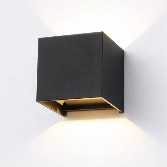 Modern LED wall light cube with adjustable up down beam